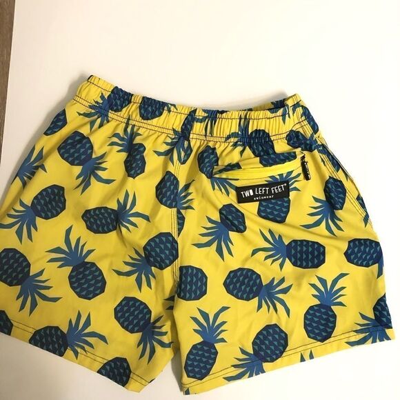Two left feet swim wear Board Shorts bathing suit yellow pineapple M- 32 - Picture 2 of 9